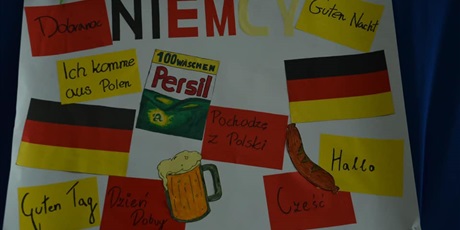 Powiększ grafikę: plakat Niemcy - flagi i słowa w tym języku